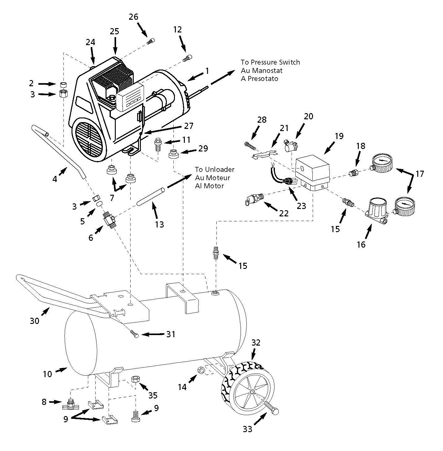 thumbnail image 2 of Lefoo WL611102AJ Adjustable Pressure Switch - 120V, 95-125 PSI - C2YL7BM96 2 of 6
