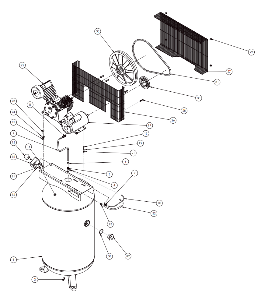 Speedaire 54JK64 Air Compressor Parts | www.mastertoolrepair.com
