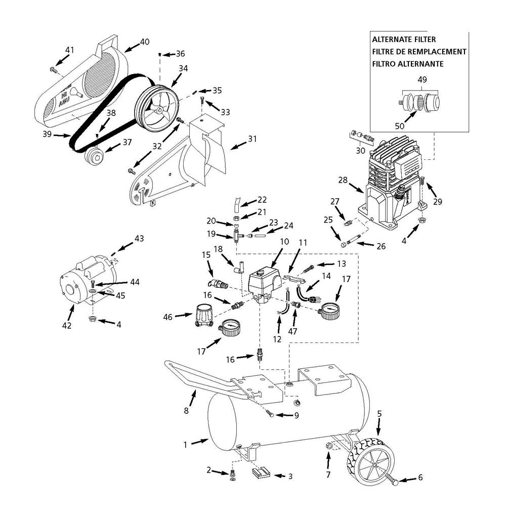 Maxus EX830001 & EX830001, EX830001AJ Air Compressor Parts- Master Maxus EX830001 & EX830001, EX830001AJ Air Compressor Parts- Master