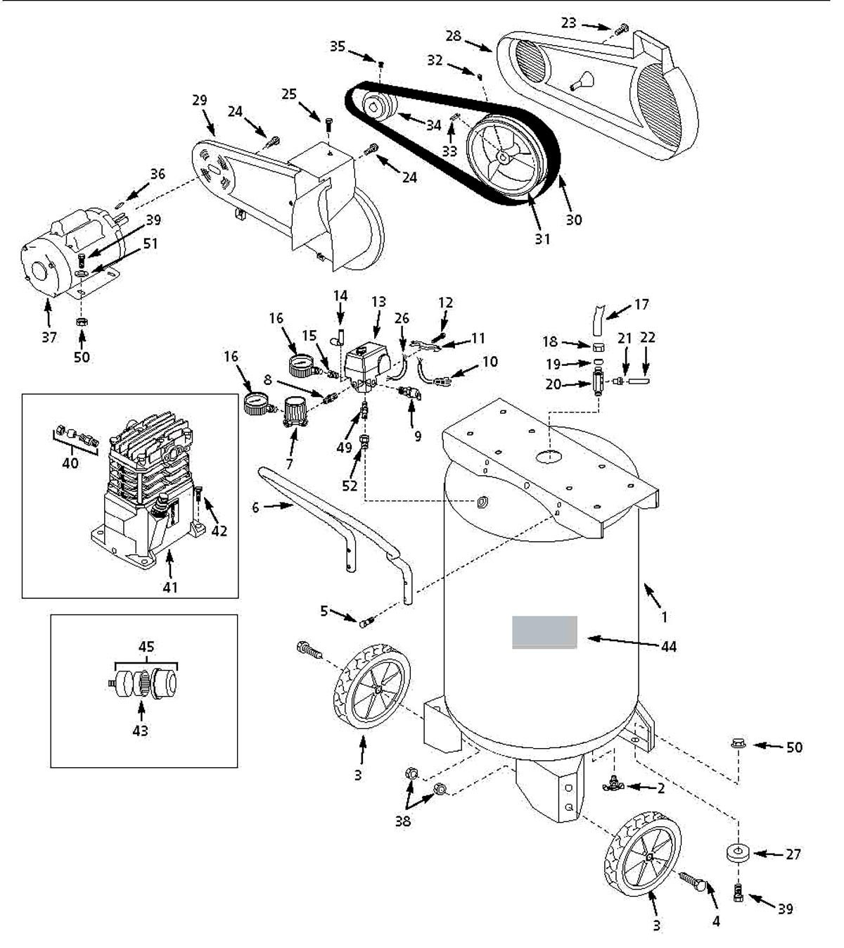 Campbell Hausfeld models VT631503, VT631503AJ, EX800801, VT631900