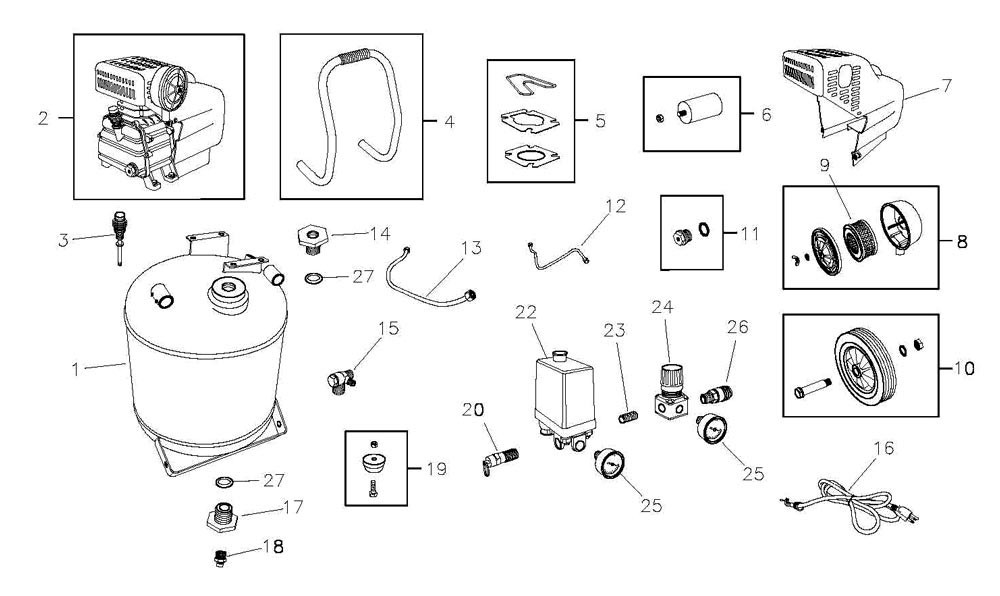A.R.yページ Brute 074003 & 074004 Air Compressor Parts
