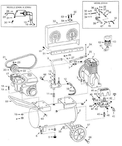Speedaire 3Z408L Air Compressor Parts